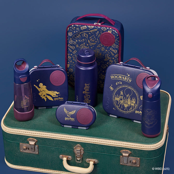 Harry Potter Hogwarts lunch box shown with the coordinating b.box collection