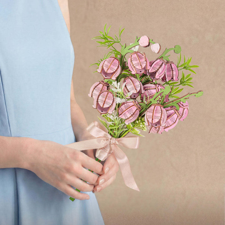 Rowood Pink Lily of the Valley DIY Flower Bouquet Wooden 3D Puzzle TF003 [PRE-ORDER]