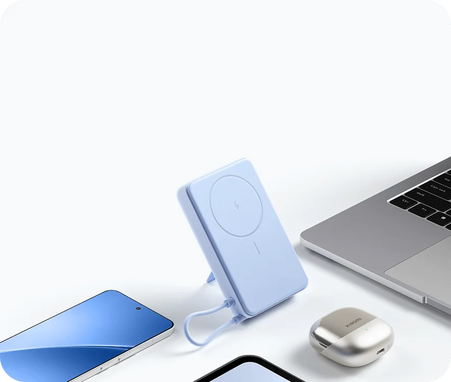 Xiaomi Magnetic Power Bank 10000 7.5w Integrated Cable with Built-in Stand 3C Certified