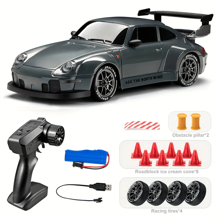 Remote Control Drifting Car - 1:24 Multicolored RC Car With LED Lights