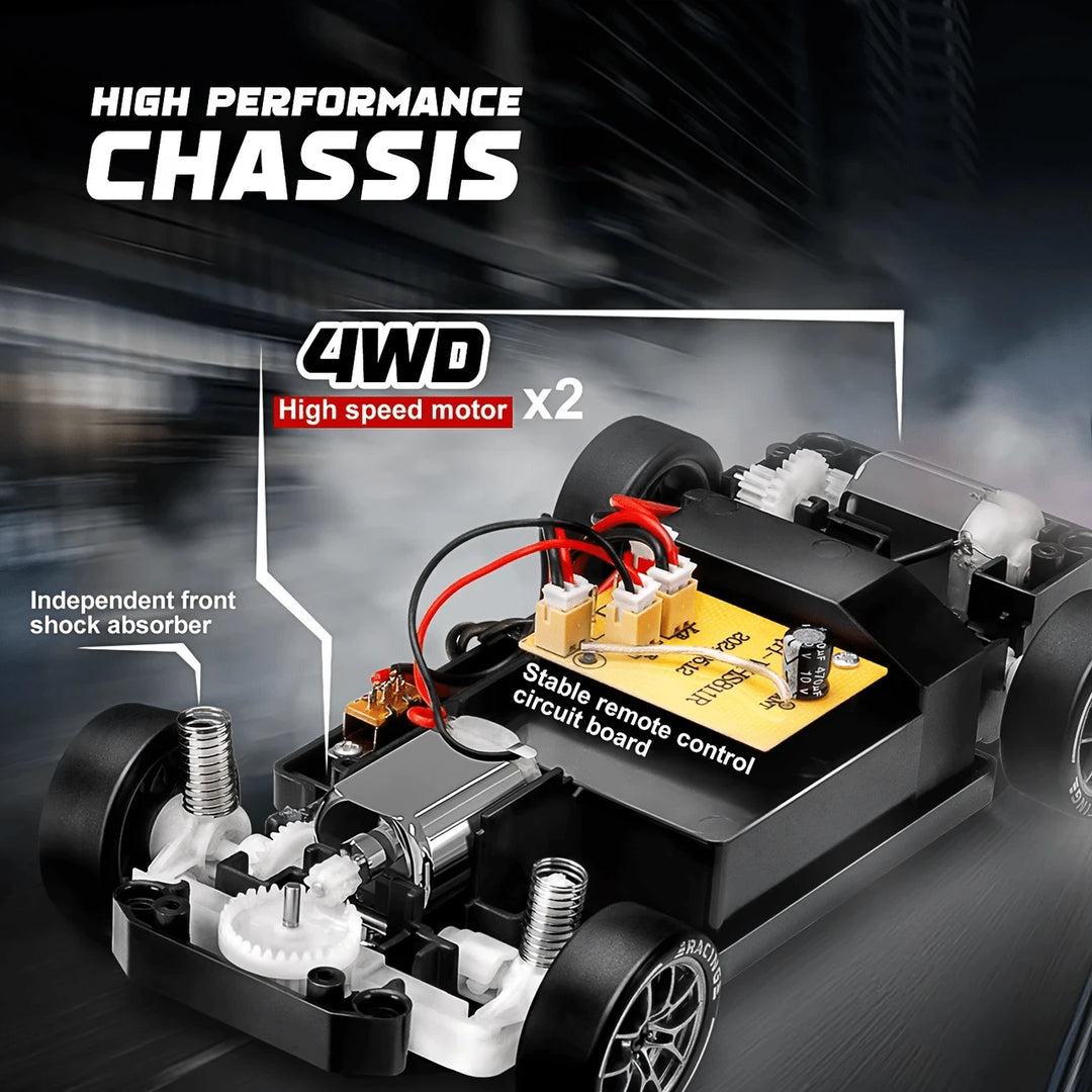 Remote Control Drifting Car - 1:24 Multicolored RC Car With LED Lights