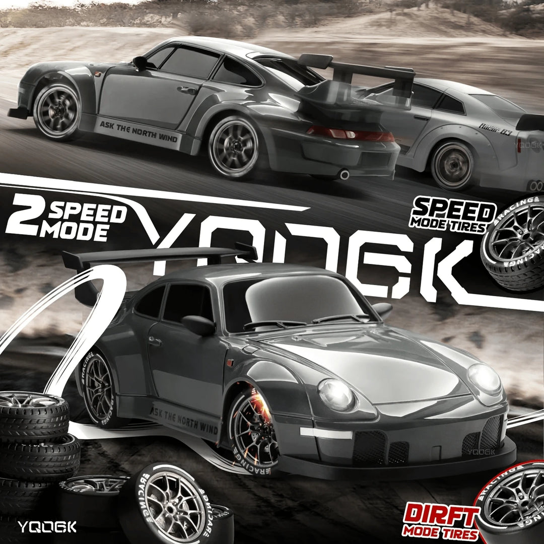 Remote Control Drifting Car - 1:24 Multicolored RC Car With LED Lights