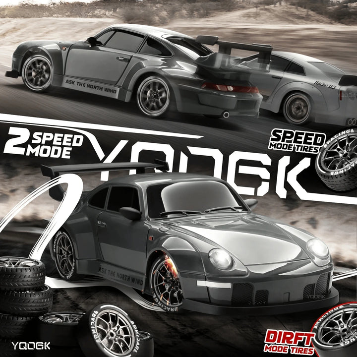 Remote Control Drifting Car - 1:24 Multicolored RC Car With LED Lights