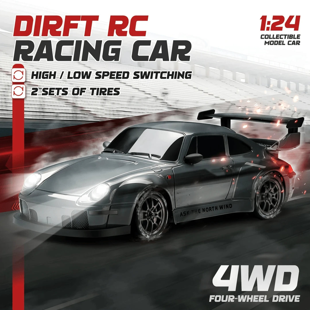 Remote Control Drifting Car - 1:24 Multicolored RC Car With LED Lights