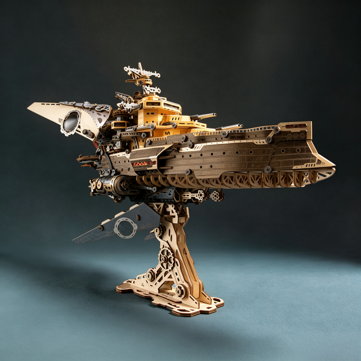 HowCat Space Warship 3D Wooden Puzzle [PRE-ORDER]