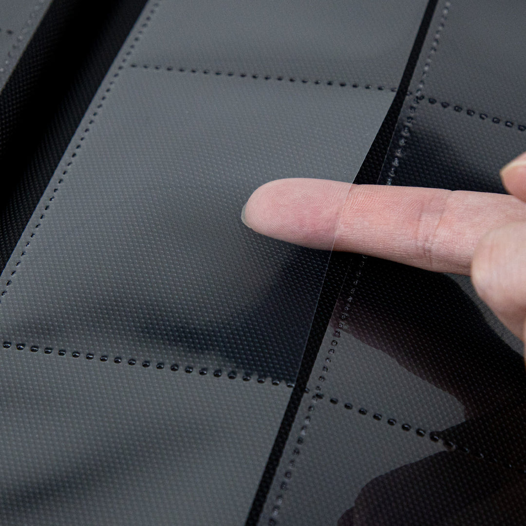 Sanseking - Black Grid 9 Pocket PU Binder with Waffle Pages