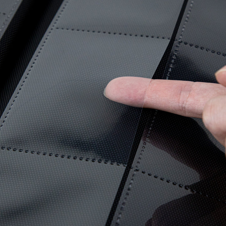 Sanseking - Black Grid 9 Pocket PU Binder with Waffle Pages