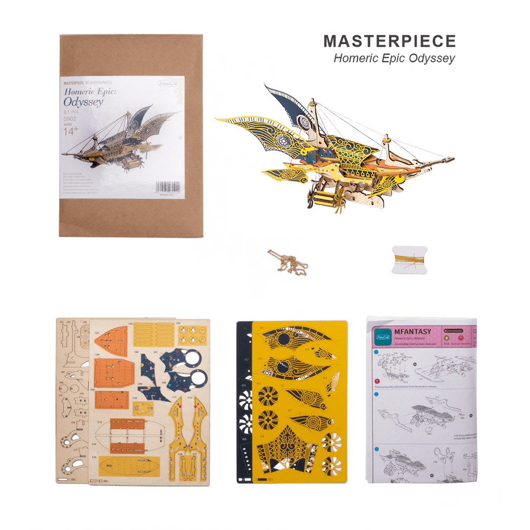 HowCat Homeric Epics Odyssey 3d Wooden Puzzle