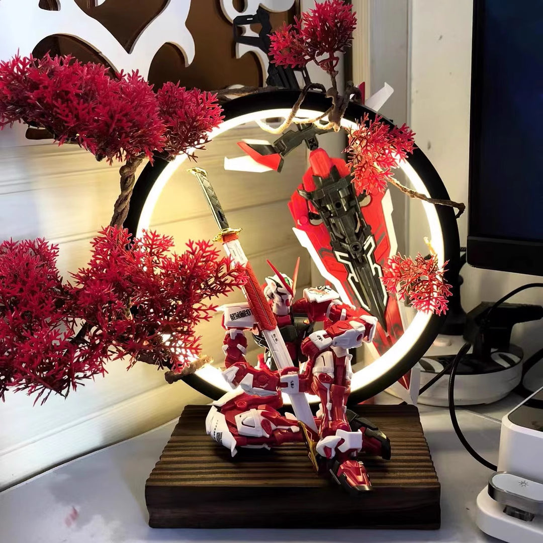 Model Kit and Figures Dimmable LED Display Stand (Gundam Astray Red)
