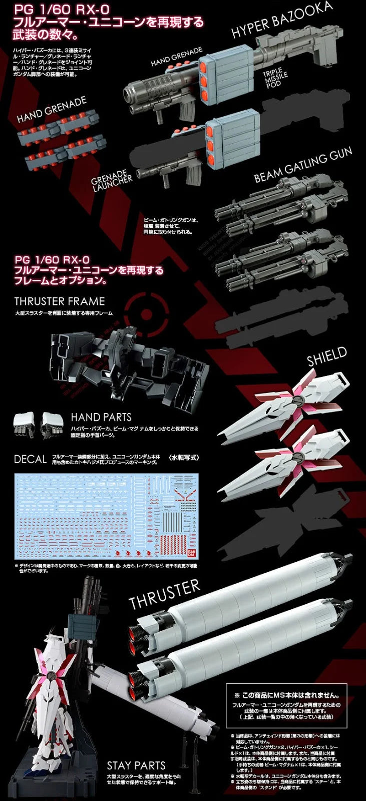 GUNDAM - P-Bandai: PG 1/60 Unicorn Gundam Full Armor Equipment Set [PRE-ORDER]