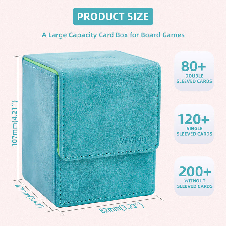 Sanseking - PU Deck Box for TCG (Vertical,Cyan)