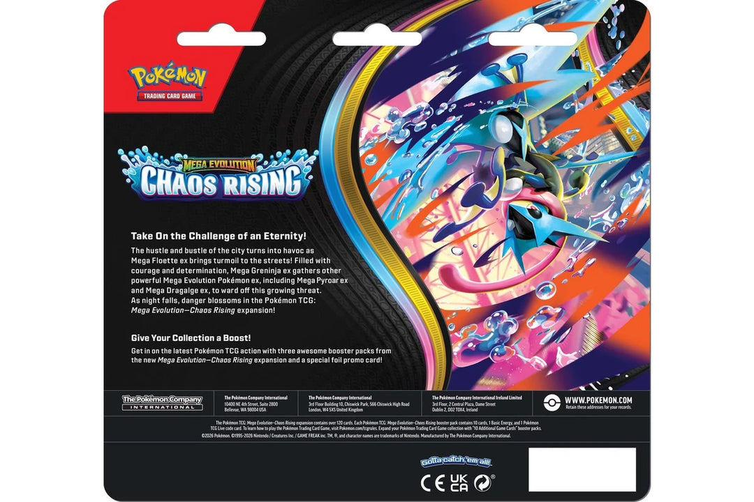 Pokemon TCG - Mega Evolution Chaos Rising 3 Booster Blister
