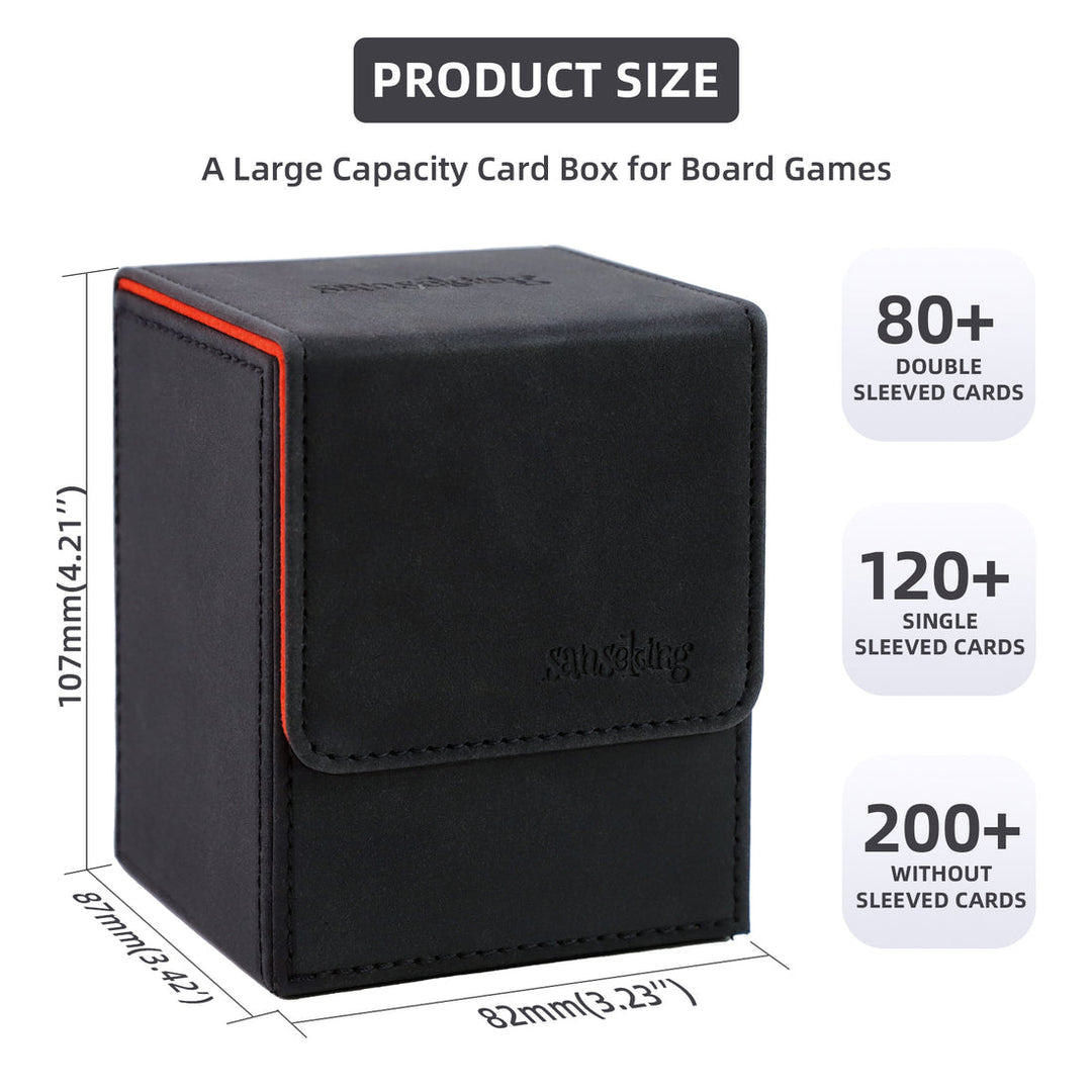 Sanseking - PU Deck Box for TCG (Vertical,Black)