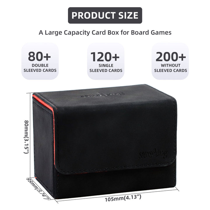 Sanseking - PU Deck Box for TCG (Horizontal,Black)