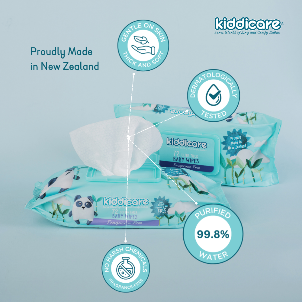 Kiddicare - Baby Wipes Fragrance Free 12 Value Pack (12*72s)