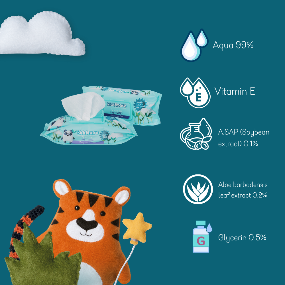 Kiddicare - Baby Wipes Fragrance Free 12 Value Pack (12*72s)