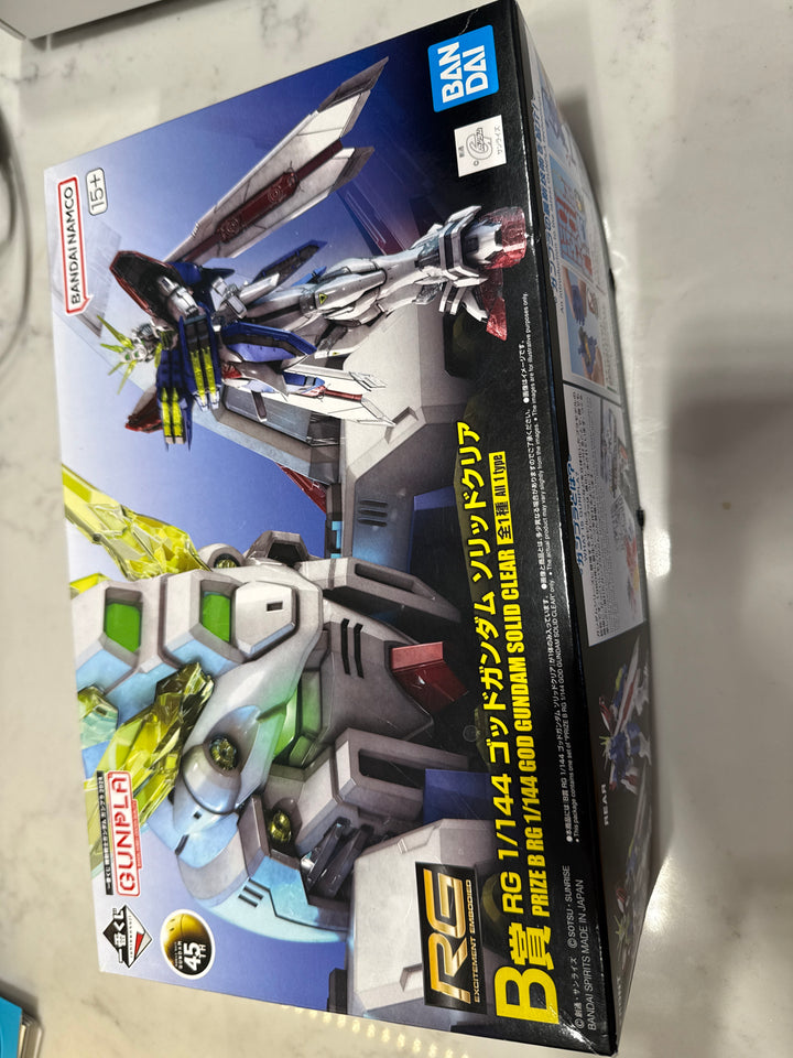 GUNDAM - P-Bandai RG 1/144 B Prize: God Gundam Solid Clear 2024 Minor Box Damage