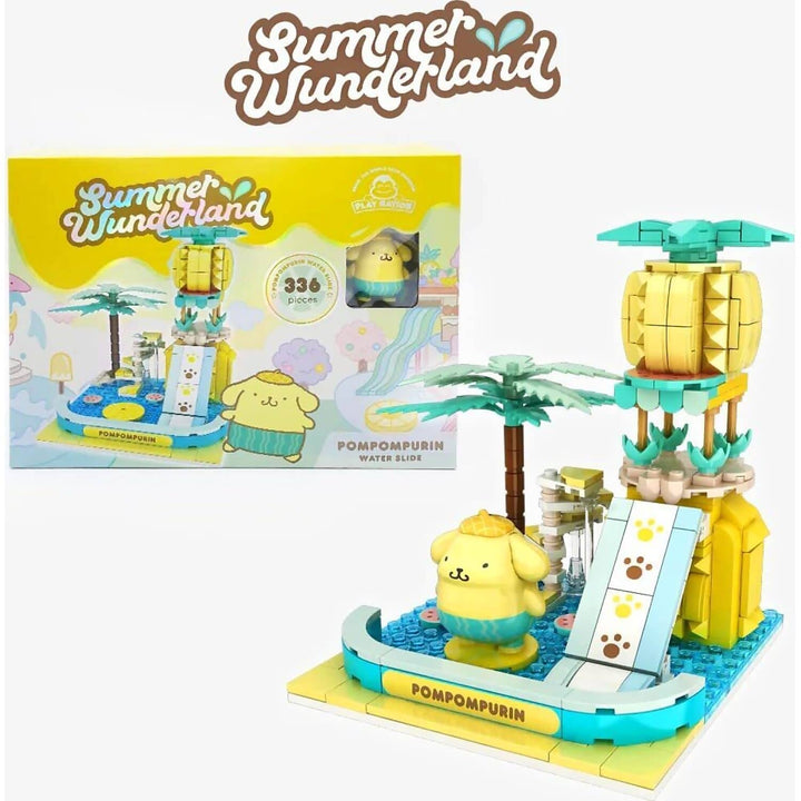 Hello Kitty - Pompompurin Summer Wunderland Theme Park Water Slide Building Blocks