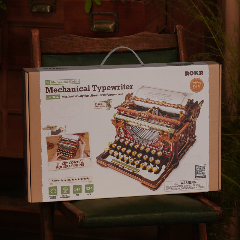 ROKR Mechanical Typewriter Wooden 3D Puzzle LK703C (Magic Version) [PRE-ORDER]