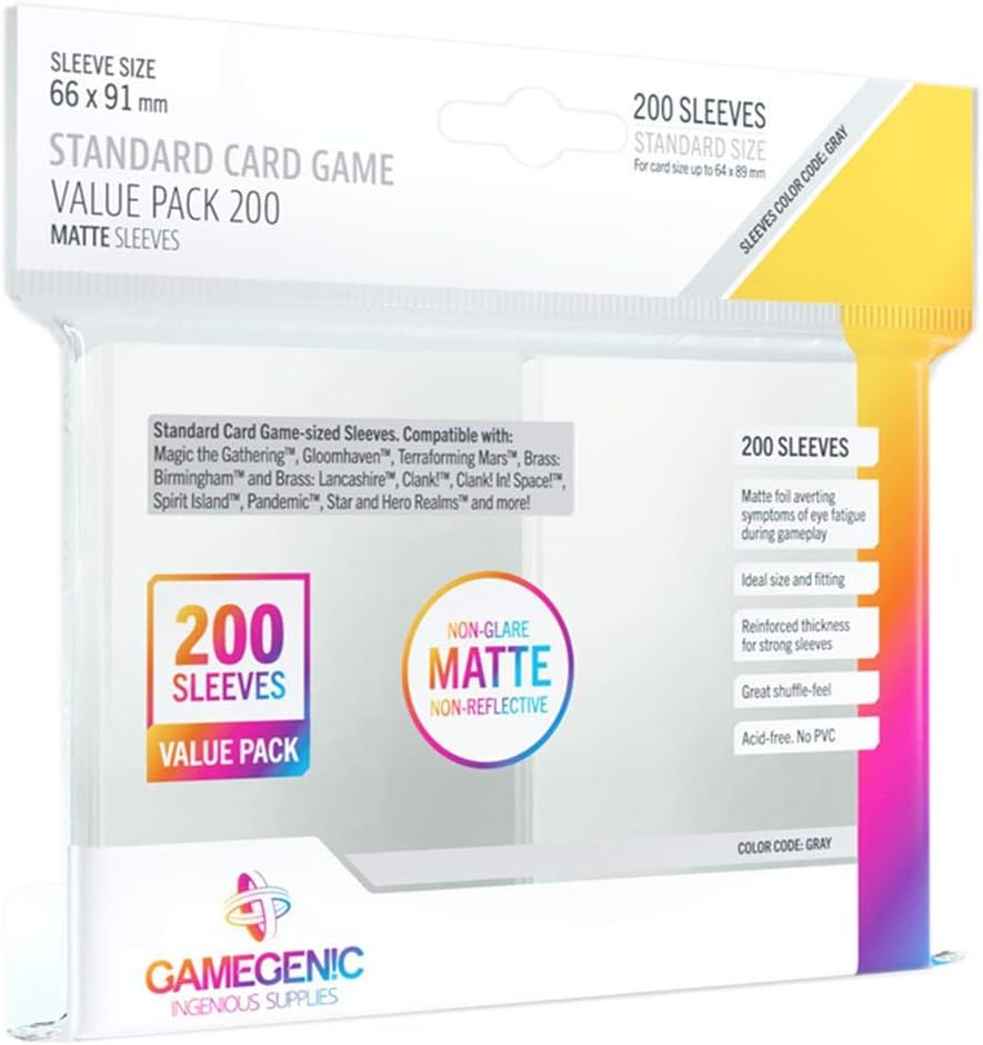 Gamegenic Matte Standard Card Game Sleeve Value Pack 200s