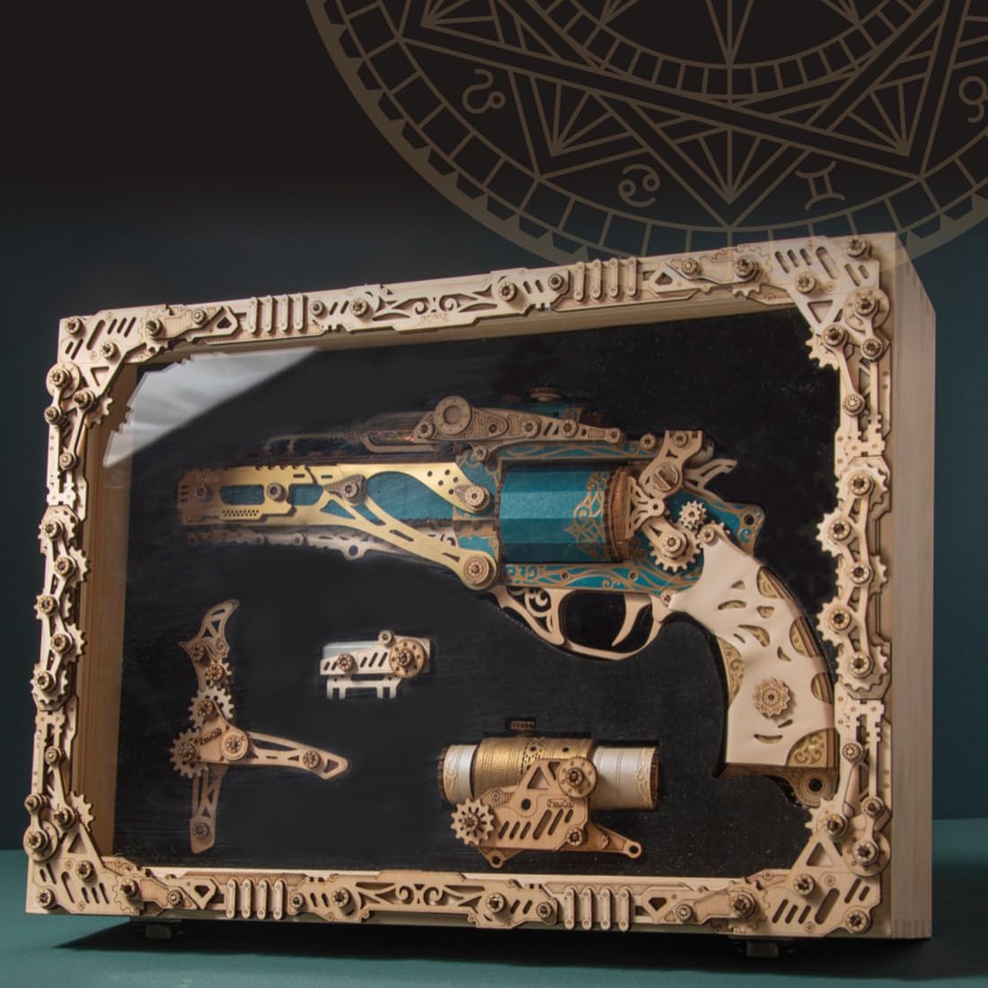 HowCat Steampunk Revolver 3d Wooden Puzzle – MetaLife