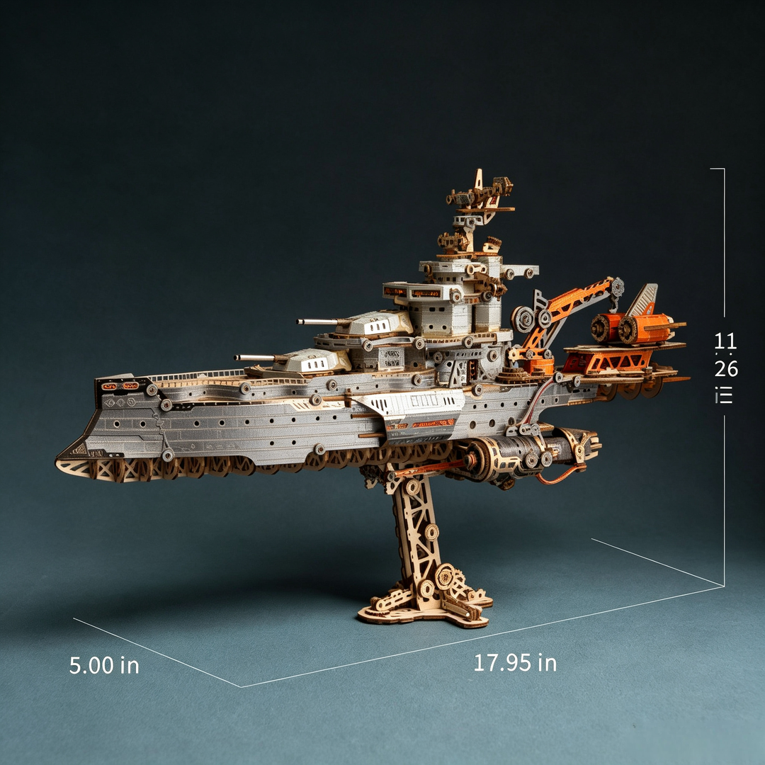 HowCat Space Warship 3D Wooden Puzzle [PRE-ORDER]