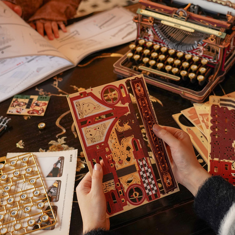 ROKR Mechanical Typewriter Wooden 3D Puzzle LK703C (Magic Version) [PRE-ORDER]