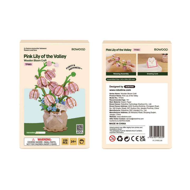 Rowood Pink Lily of the Valley DIY Flower Bouquet Wooden 3D Puzzle TF003 [PRE-ORDER]