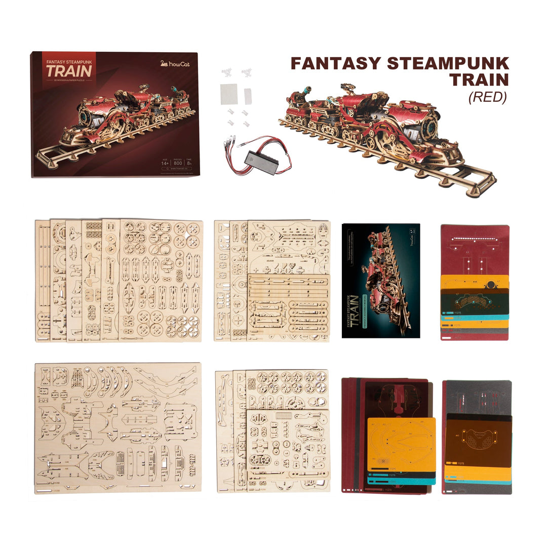HowCat Fantasy Steampunk Train 3d Wooden Puzzle [PRE-ORDER]