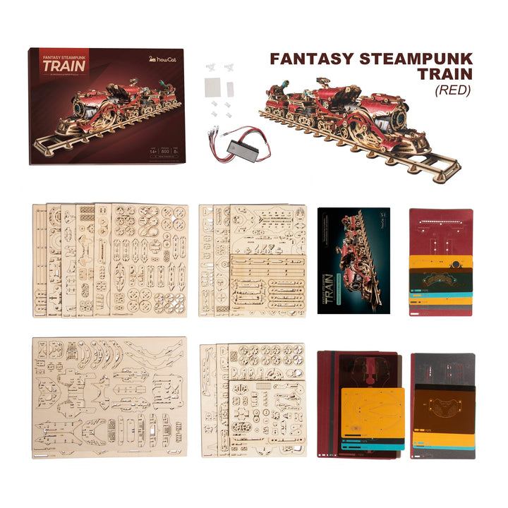 HowCat Fantasy Steampunk Train 3d Wooden Puzzle [PRE-ORDER]