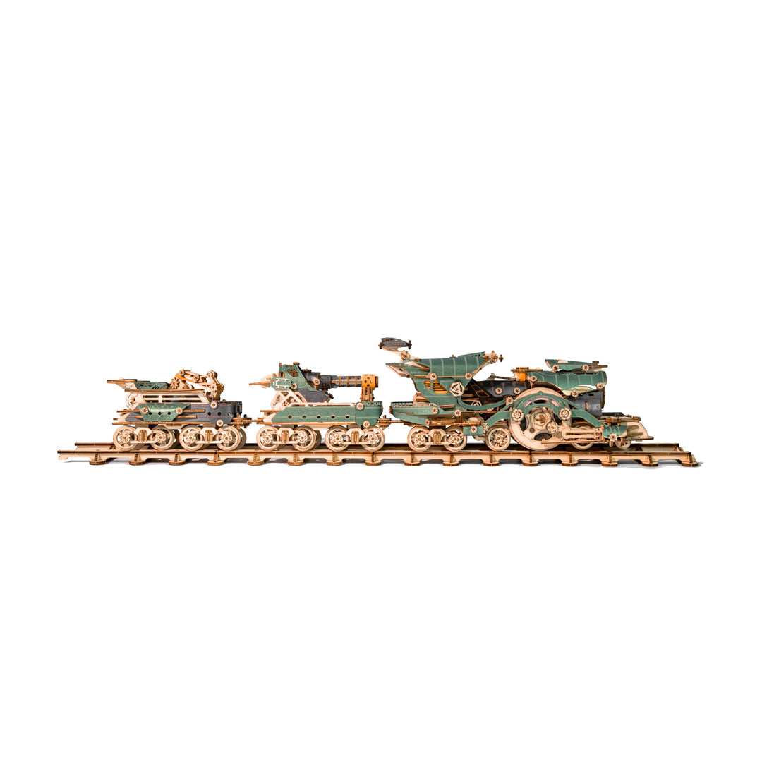 HowCat Fantasy Steampunk Train 3d Wooden Puzzle (Green)