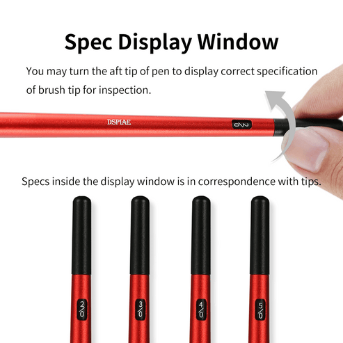 DSPIAE Aluminum Shank Interchangeable Fine Tip Brush