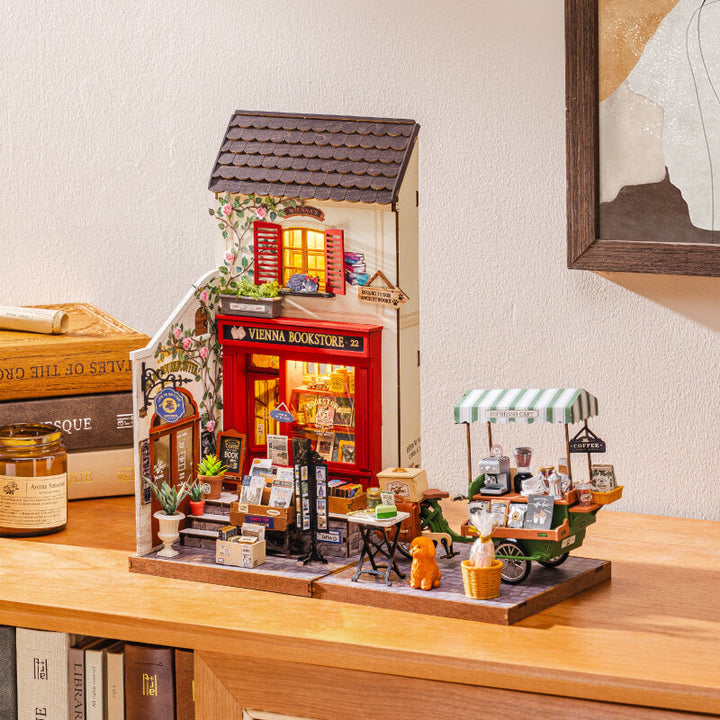 Rolife Aromatic Coffee Cart DIY Miniature House DG182