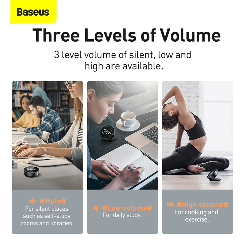 Baseus Digital Rotation Countdown Kitchen Timer with Magnetic Holder Pro