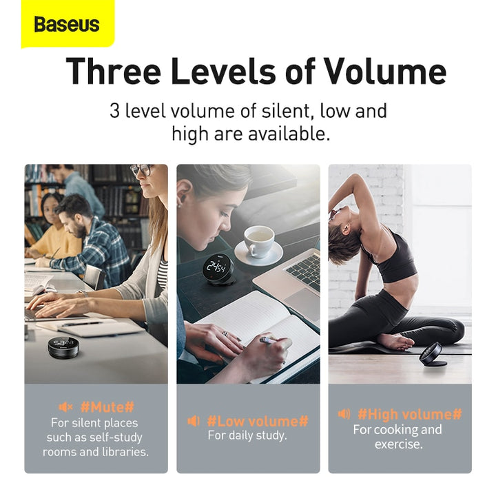 Baseus Digital Rotation Countdown Kitchen Timer with Magnetic Holder Pro