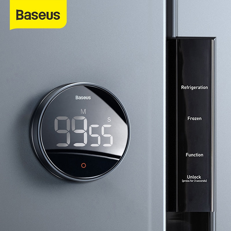Baseus Digital Rotation Countdown Kitchen Timer with Magnetic Holder P ...
