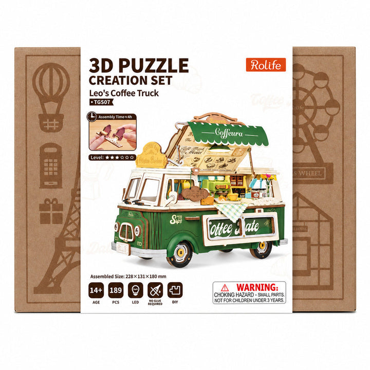 Rolife Leo's Coffee Truck 3D Wooden Puzzle TGS07 [PRE-ORDER]