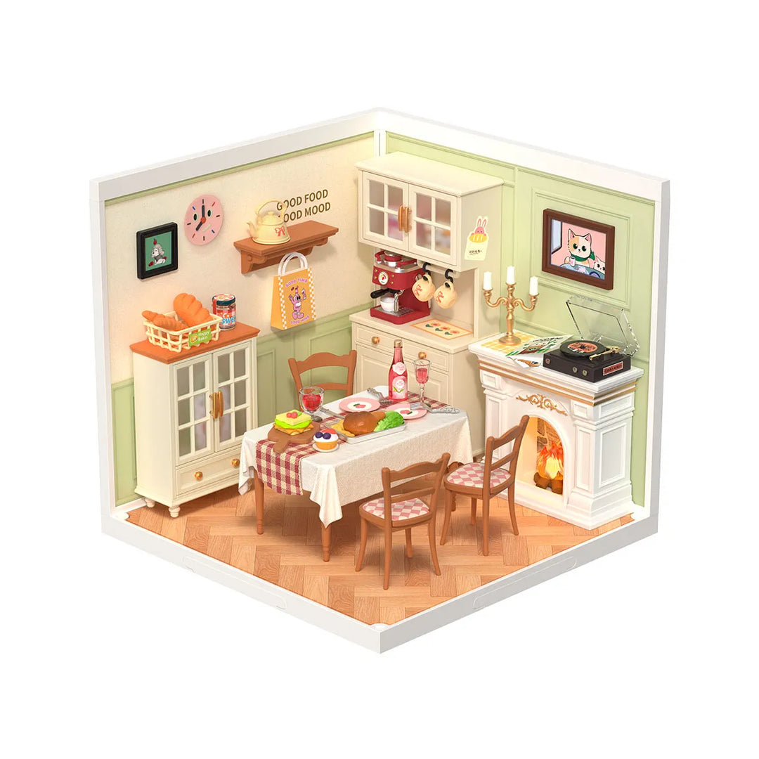 Rolife Super Creator Warm Dining Room Plastic DIY Miniature House DW015