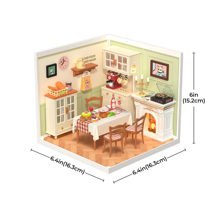 Rolife Super Creator Warm Dining Room Plastic DIY Miniature House DW015