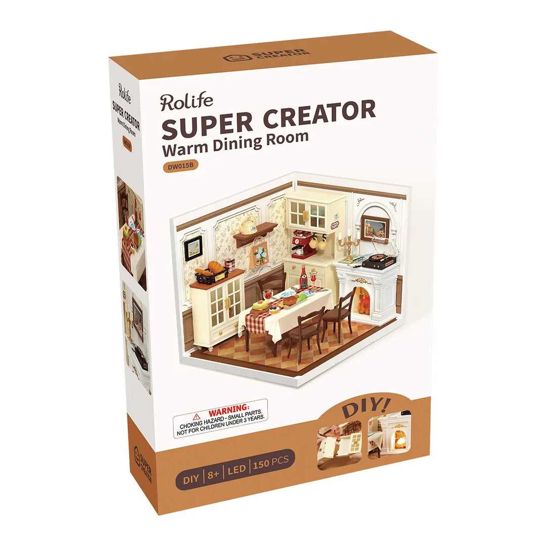 Rolife Super Creator Warm Dining Room Plastic DIY Miniature House DW015