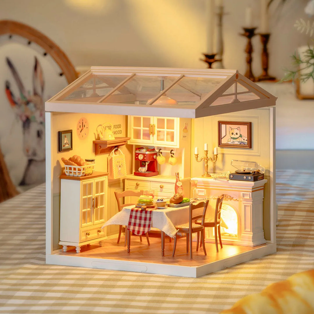 Rolife Super Creator Warm Dining Room Plastic DIY Miniature House DW015