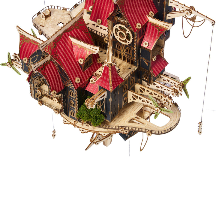 HowCat Fantasy Steam Castle 3d Wooden Puzzle (Red)