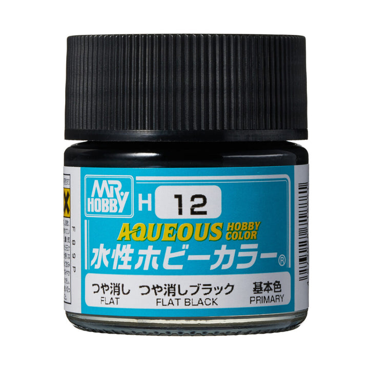 MR HOBBY - GSI Creos Aqueous Hobby Color Flat Black H12 10ml