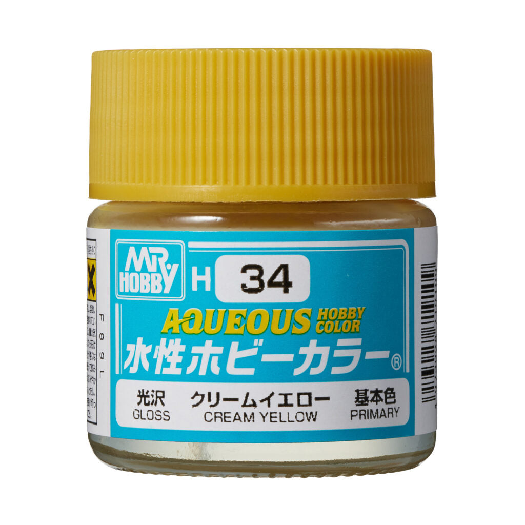 MR HOBBY - GSI Creos Aqueous Hobby Color Gloss Cream Yellow H34 10ml