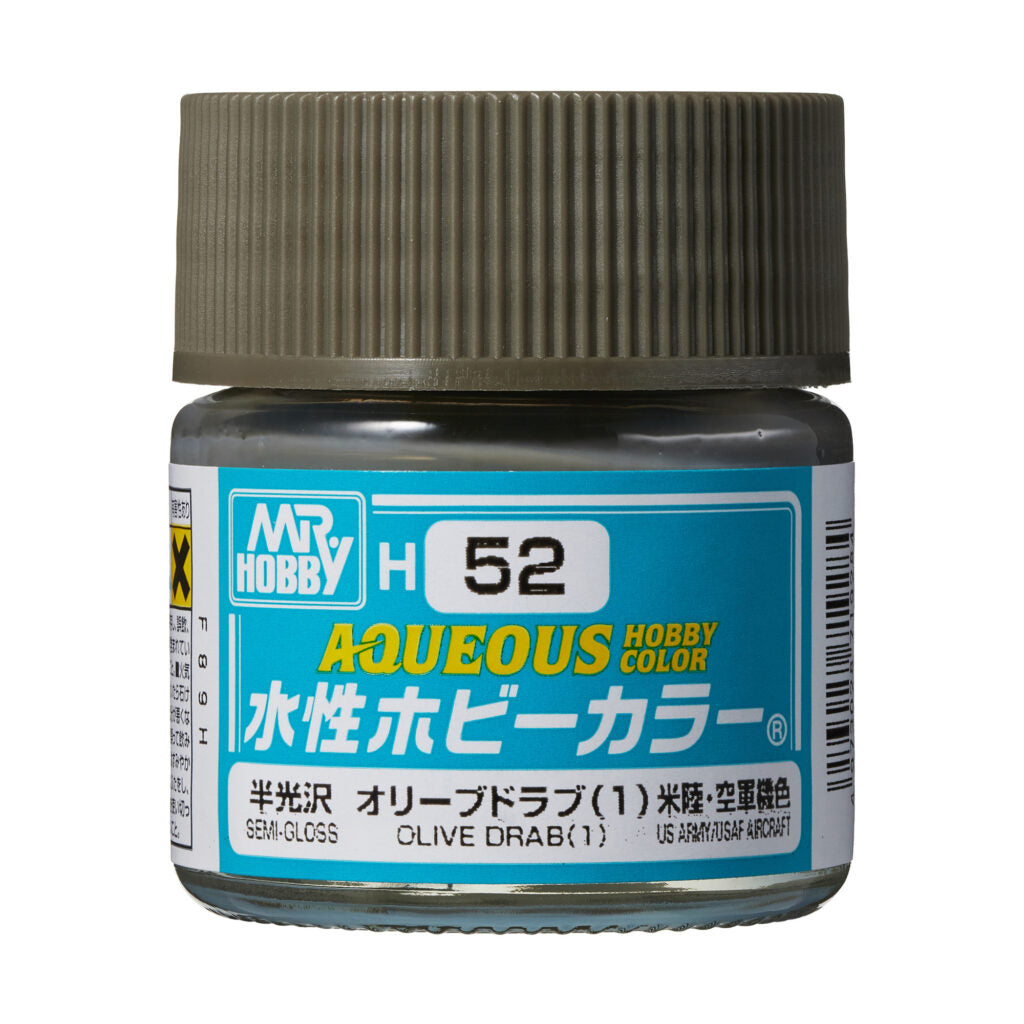 MR HOBBY - GSI Creos Aqueous Hobby Color Semi-Gloss Olive Drab H52 10ml
