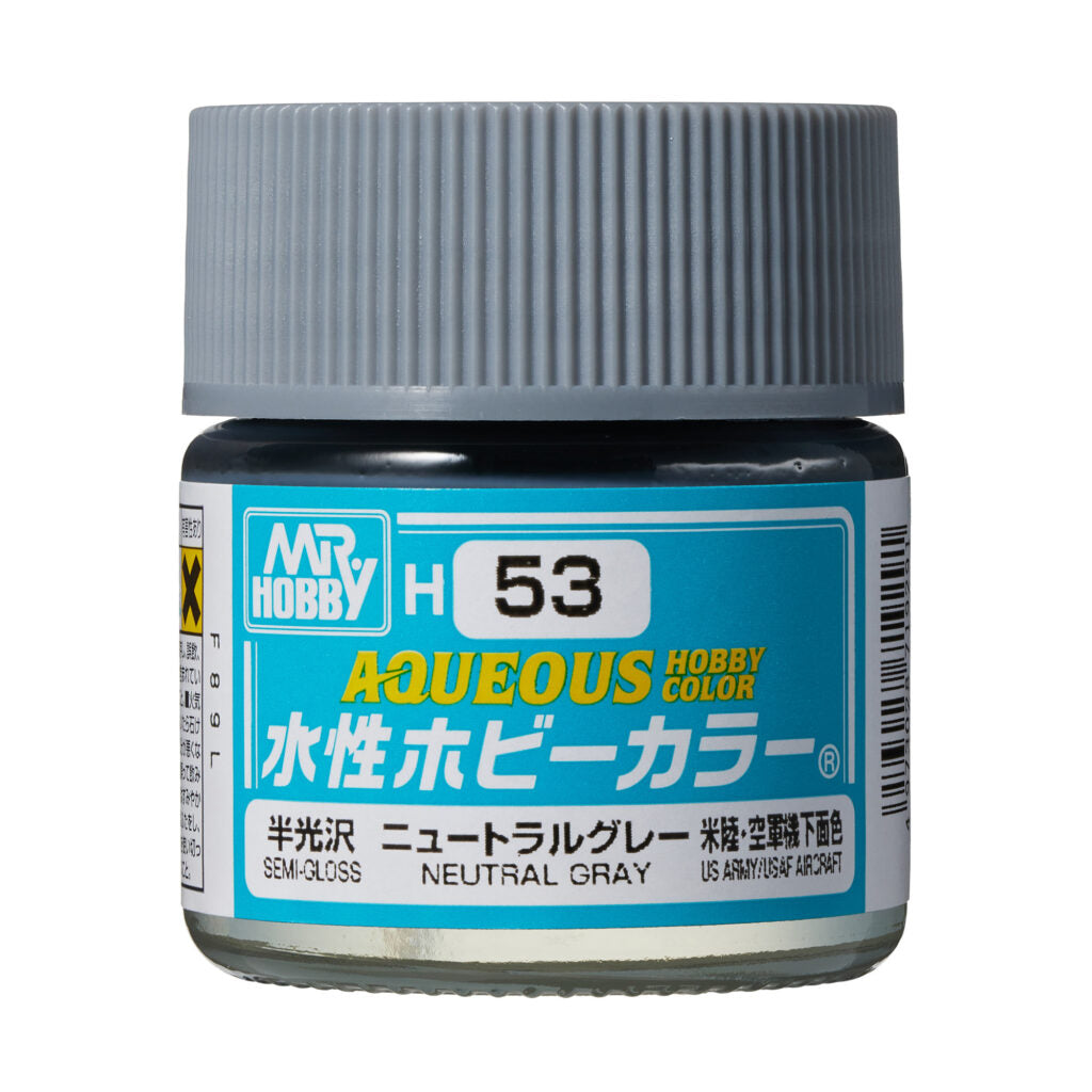 MR HOBBY - GSI Creos Aqueous Hobby Color Semi-Gloss Neutral Gray H53 10ml