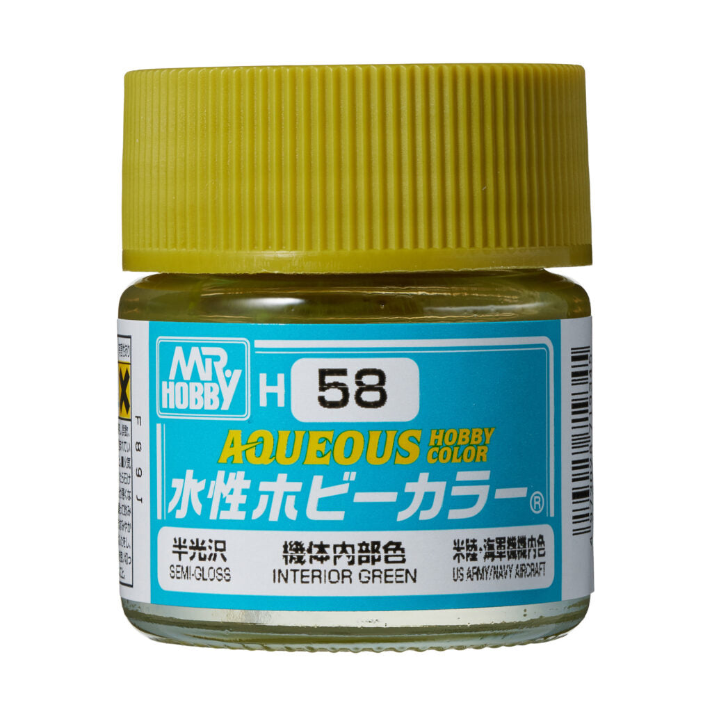 MR HOBBY - GSI Creos Aqueous Hobby Color Semi-Gloss Interior Green H58 10ml