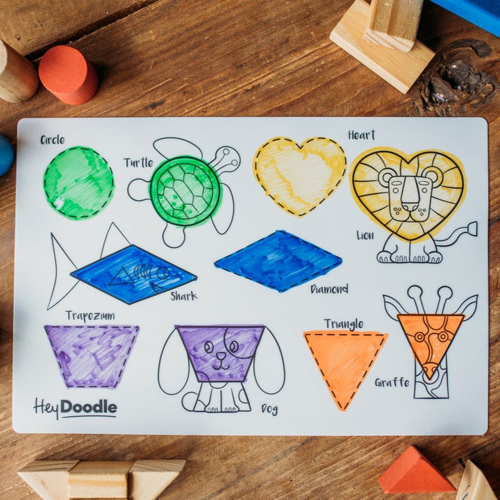 HeyDoodle - ShapeShifters Mini Colouring & Doodle Mat