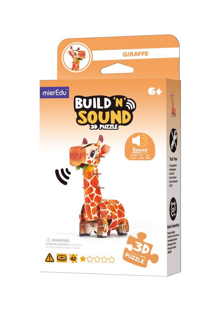 MierEdu - Build 'N' Sound 3D Puzzle Giraffe - packaging