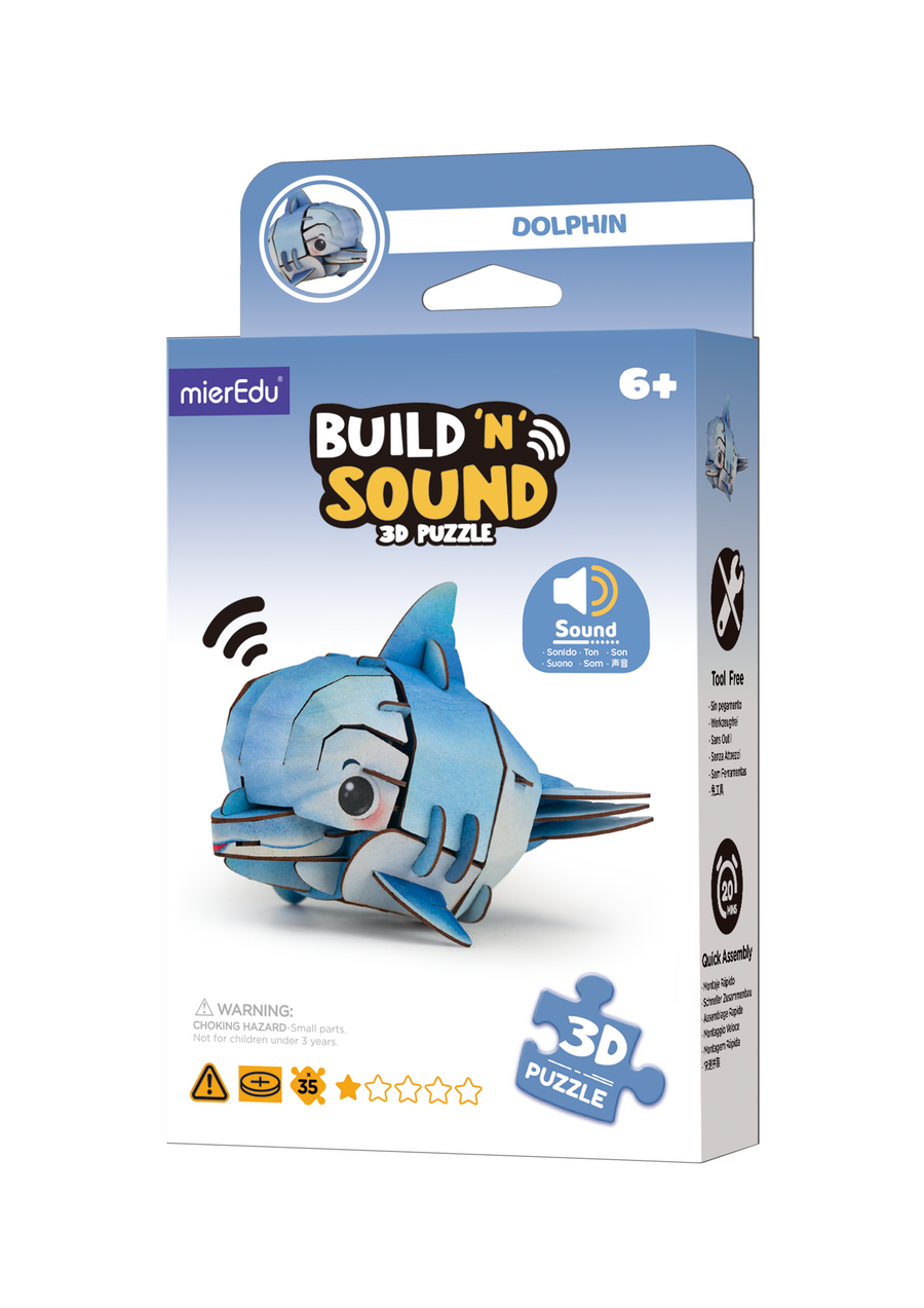MierEdu - Build 'N' Sound 3D Puzzle Dolphin - packaging